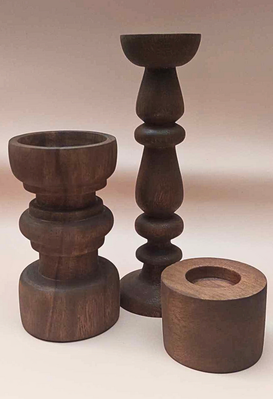 Wood Candle Holder Set (Liwanag)